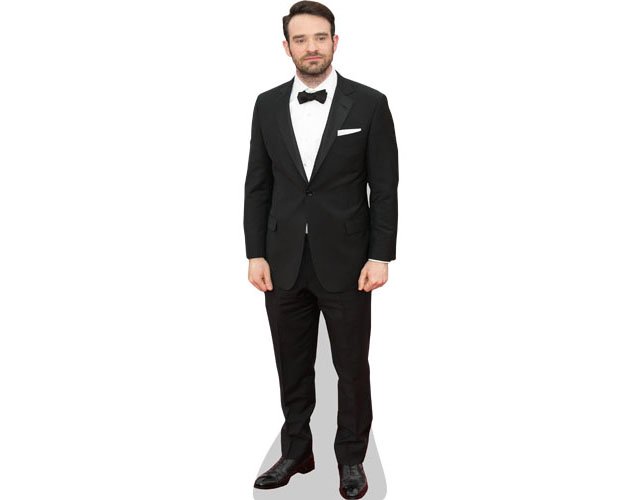 A Lifesize Cardboard Cutout of Charlie Cox wearing a dinner jacket