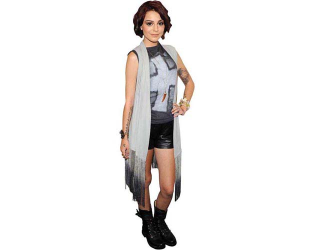 A Lifesize Cardboard Cutout of Cher Lloyd wearing shorts