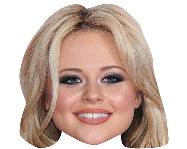 A Cardboard Celebrity Mask of Emily Atack