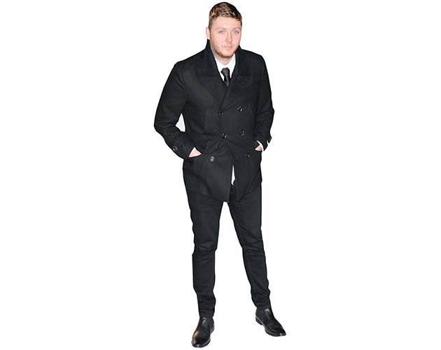A Lifesize Cardboard Cutout of James Arthur wearing a jacket and tie
