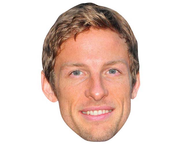 A Cardboard Celebrity Mask of Jenson Button