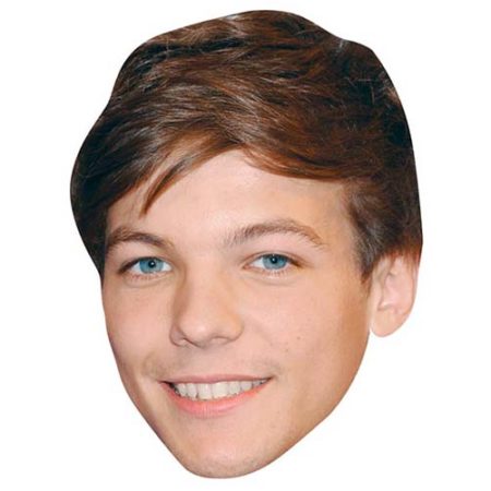 A Cardboard Celebrity Mask of Louis Tomlinson