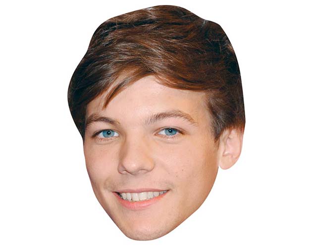 A Cardboard Celebrity Mask of Louis Tomlinson