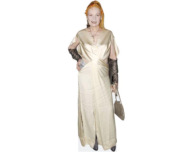 A Lifesize Cardboard Cutout of Vivienne Westwood wearing ivory