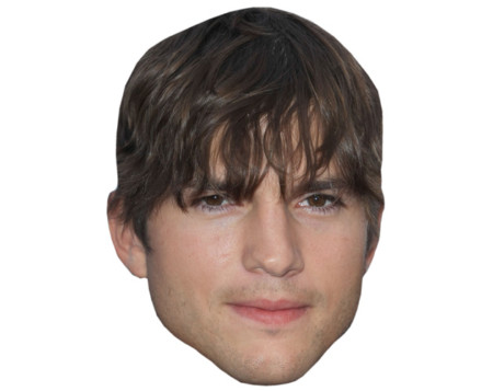 A Cardboard Celebrity Mask of Ashton Kutcher