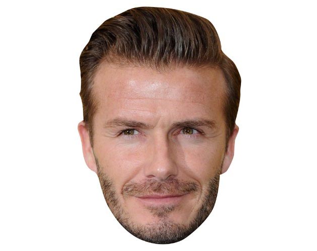 A Cardboard Celebrity Mask of David Beckham