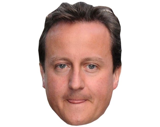 A Cardboard Celebrity David Cameron Mask
