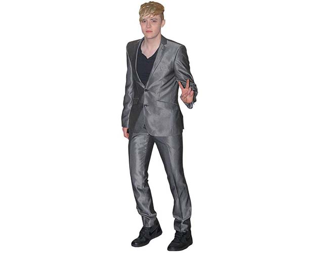 A Lifesize Cardboard Cutout of Edward Grimes wearing a silver suit