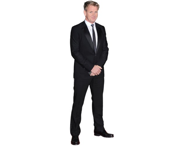 A Lifesize Cardboard Cutout of Gordon Ramsay wearing a suit