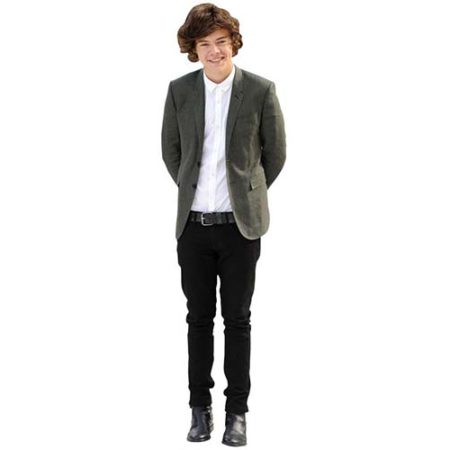 A Lifesize Cardboard Cutout of Harry Styles wearing a suit