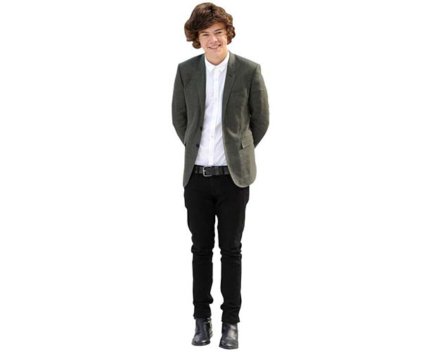 A Lifesize Cardboard Cutout of Harry Styles wearing a suit