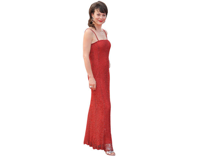 A Lifesize Cardboard Cutout of Helen McCrory wearing red