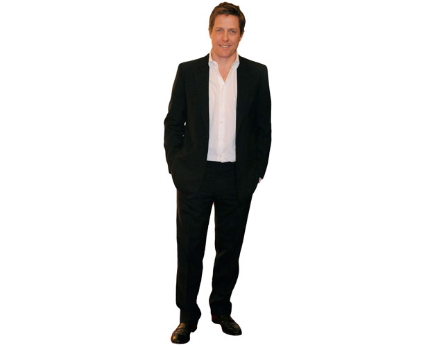 A Lifesize Cardboard Cutout of Hugh Grant wearing a suit