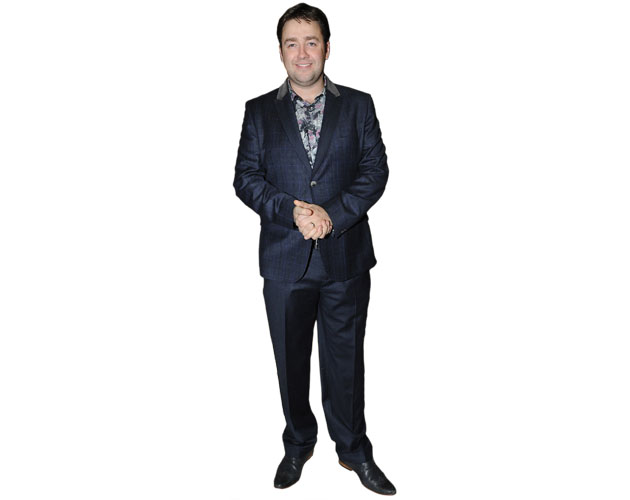 A Lifesize Cardboard Cutout of Jason Manford wearing a suit