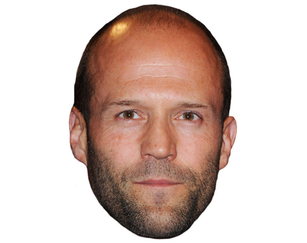 A Cardboard Celebrity Mask of Jason Statham