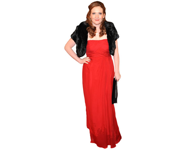 A Lifesize Cardboard Cutout of Jennie McAlpine wearing a red gown