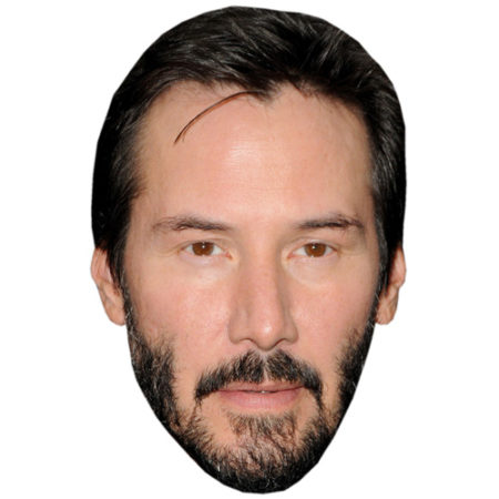 A Cardboard Celebrity Mask of Keanu Reeves