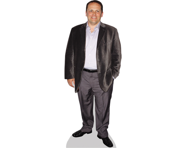 A Lifesize Cardboard Cutout of Kevin Chapman wearing a suit
