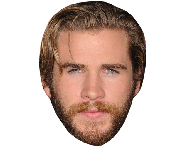 A Cardboard Celebrity Mask of Liam Hemsworth