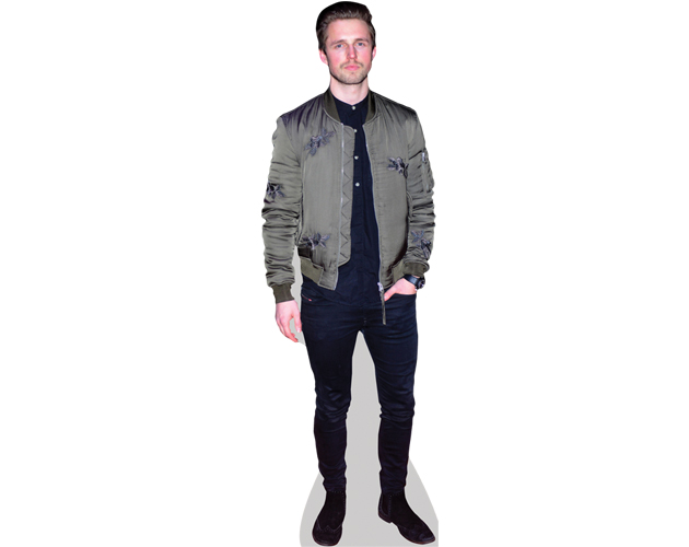 A Lifesize Cardboard Cutout of Marcus Butler wearing a jacket