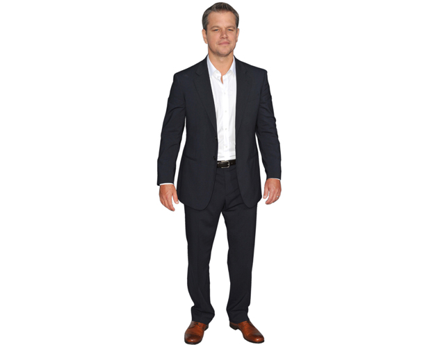 A Lifesize Cardboard Cutout of Matt Damon (Suit) wearing a suit