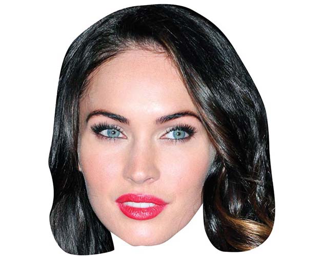 A Cardboard Celebrity Mask of Megan Fox