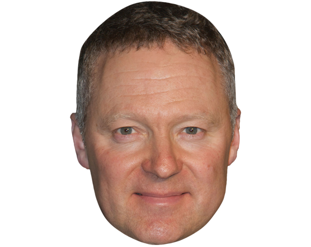A Cardboard Celebrity Mask of Rory Bremner