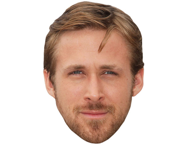 A Cardboard Celebrity Mask of Ryan Gosling