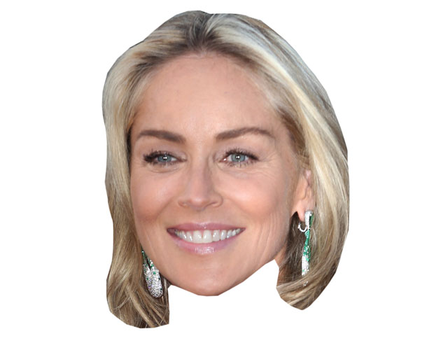 A Cardboard Celebrity Mask of Sharon Stone