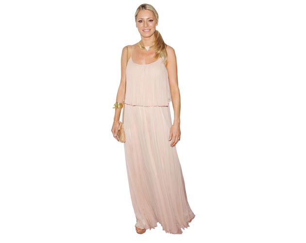 A Lifesize Cardboard Cutout of Tess Daly wearing a full length gown
