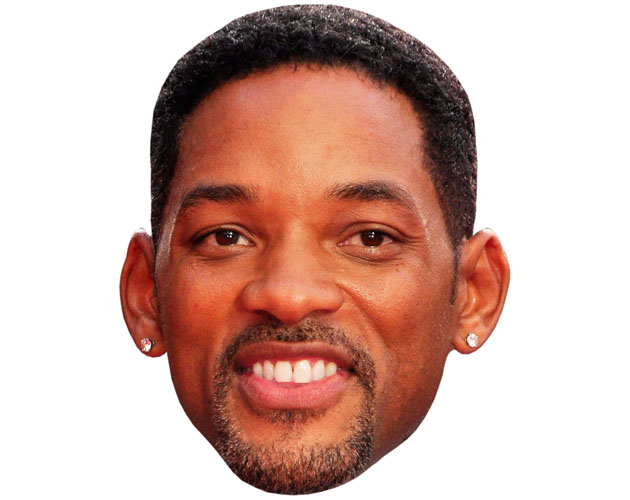 A Cardboard Celebrity Mask of Will Smith
