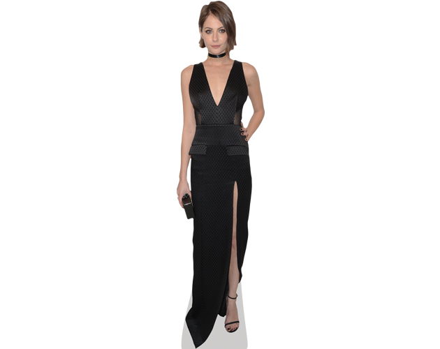 A Lifesize Cardboard Cutout of Willa Holland wearing a black gown