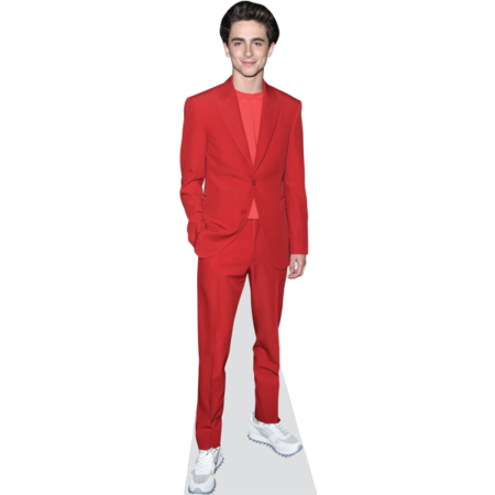 Featured image for “Timothee Chalamet (Red Suit) Cardboard Cutout”