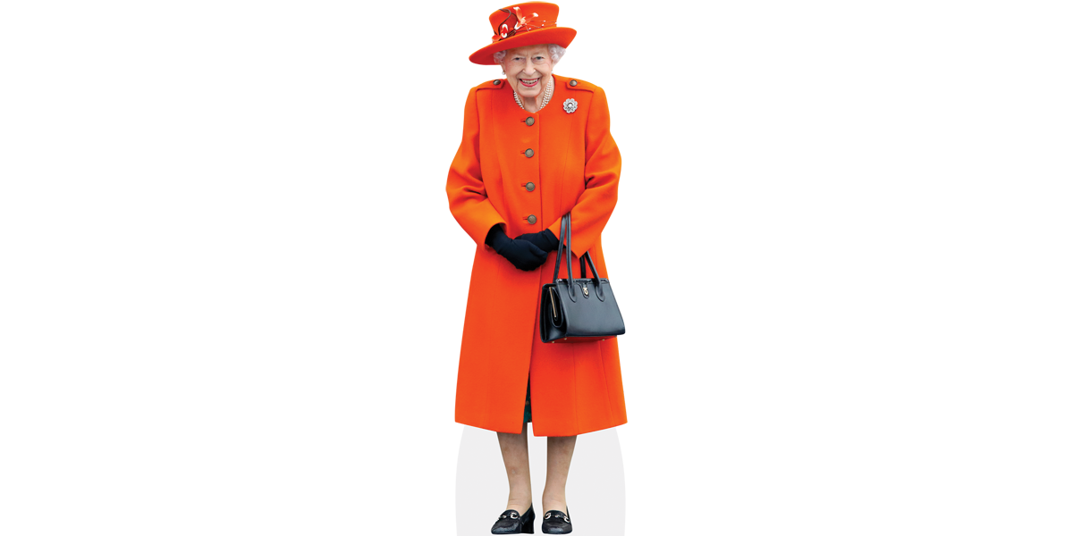 Featured image for “HRH The Queen (Orange Outfit) Cardboard Cutout”