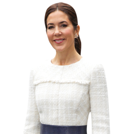 Featured image for “Crown Princess Mary (White Dress) Half Body Buddy Cutout”