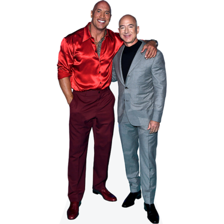 Featured image for “Dwayne Johnson And Jeff Bezos (Duo) Mini Celebrity Cutout”