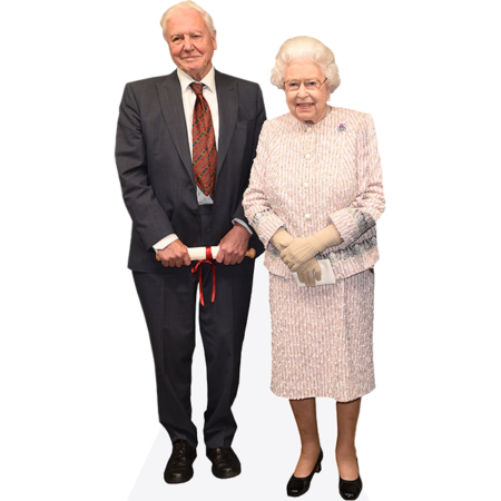Featured image for “Queen Elizabeth II And David Attenborough (Duo 1) Mini Celebrity Cutout”