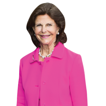 Featured image for “Queen Silvia Of Sweden (Purple) Half Body Buddy Cutout”