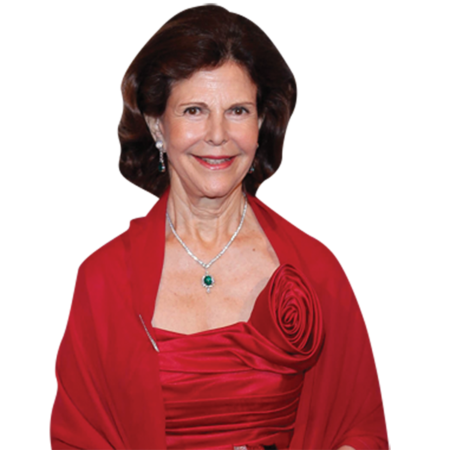 Featured image for “Queen Silvia Of Sweden (Red) Half Body Buddy Cutout”