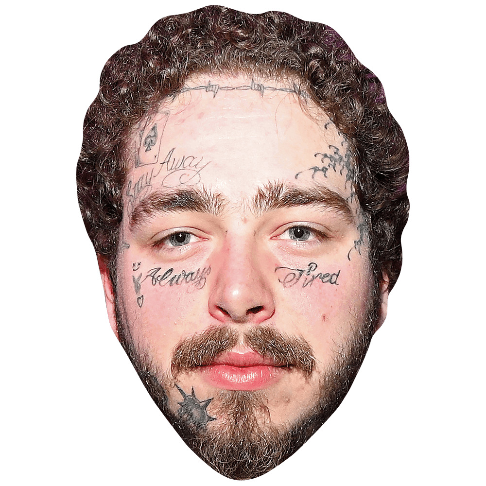 Post Malone (Beard) Mask - Celebrity Cutouts