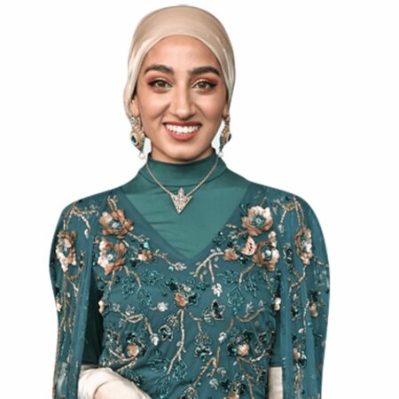 Featured image for “Zainab Jiwa (Green Dress) Buddy - Torso Up Cutout”
